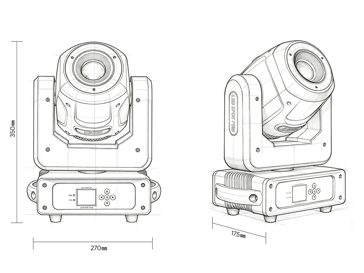 DJClub 150W High CRI Spot Moving Head Light