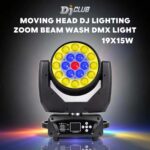 DJClub 19X15W RGBW Zoom Beam Wash Light - DMX Control + Party Effect for Dance Floors