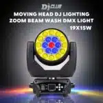 DJClub 19X15W RGBW Zoom Beam Wash Light - DMX Control + Party Effect for Dance Floors