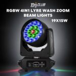 LED Wash Moving Head With Zoom DJ Lights 19x15W RGBW 4In1 Lyre Wash/Zoom/Beam LED Stage Lights