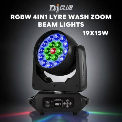LED Wash Moving Head With Zoom DJ Lights 19x15W RGBW 4In1 Lyre Wash/Zoom/Beam LED Stage Lights
