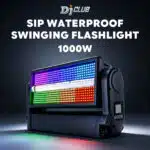 DJClub Strobe Panel LED Light with RGB & Cool-White Strobe Tube - 1000W DMX-512, Wireless Control, and 8-16 Bit Resolution
