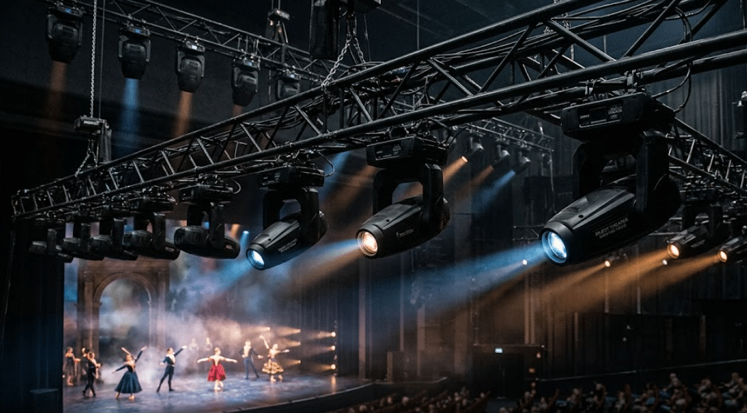 CE-compliant theater-grade silent moving heads