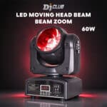 DJClub Mini 60W RGBW 4-in-1 Beam Moving Head Light – 2° Narrow Beam + DMX512 16-Bit Control for DJ & Club